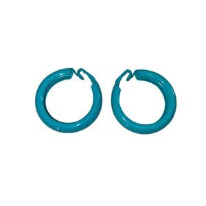 Vintage Turquoise Color Hoop Earrings 1 Inch Diameter Bold & Stylish